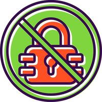 prohibido firmar lleno diseño icono vector