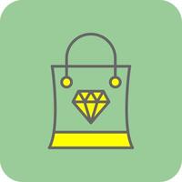 Shopping Bag Filled Yellow Icon vector