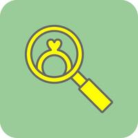 Magnifying Glass Filled Yellow Icon vector