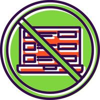 prohibido firmar lleno diseño icono vector