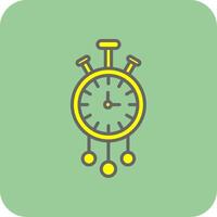 Clock Filled Yellow Icon vector