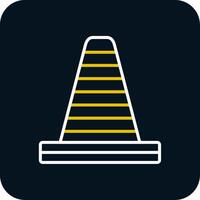 Traffic Cone Line Red Circle Icon vector