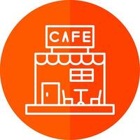 Cafe Line Red Circle Icon vector