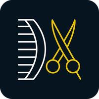 Barbershop Line Red Circle Icon vector