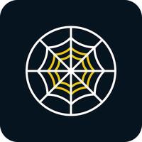 Spider Web Line Red Circle Icon vector