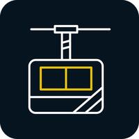 Cable Car Cabin Line Red Circle Icon vector