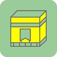 Kaaba Filled Yellow Icon vector