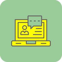 Webinar Filled Yellow Icon vector