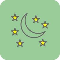 Moon Filled Yellow Icon vector