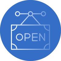 Open Sign Flat Bubble Icon vector