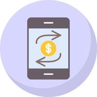 Mobile Transaction Flat Bubble Icon vector