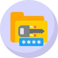 Encryption Flat Bubble Icon vector