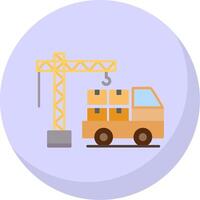 Loader Work Flat Bubble Icon vector