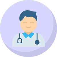 Male Doctor Flat Bubble Icon vector