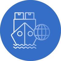 International Delivery Flat Bubble Icon vector