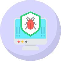 Anti Virus Shield Flat Bubble Icon vector