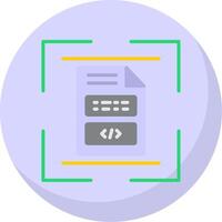 Document Scan Flat Bubble Icon vector