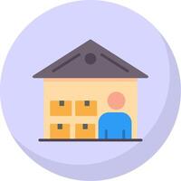 Warehouse Manager Flat Bubble Icon vector