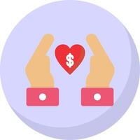 Chrity Donation Flat Bubble Icon vector