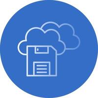 Save To Cloud Flat Bubble Icon vector