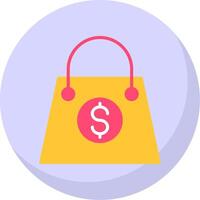 Shopping Bag Flat Bubble Icon vector