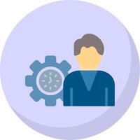 Working Hours Flat Bubble Icon vector