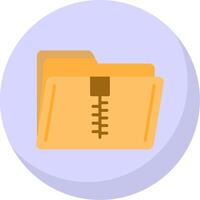 Zip Folder Flat Bubble Icon vector