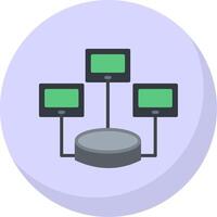 Distributed Database Flat Bubble Icon vector