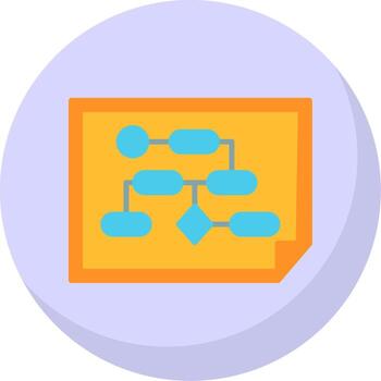 trabajo fluir proceso plano burbuja icono vector