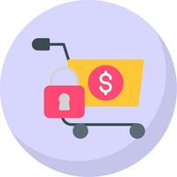 Secure OnFlat Bubble Shopping Flat Bubble Icon vector