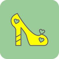High Heels Filled Yellow Icon vector