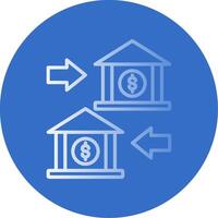 Bank to Bank Flat Bubble Icon vector
