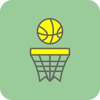 baloncesto lleno amarillo icono vector