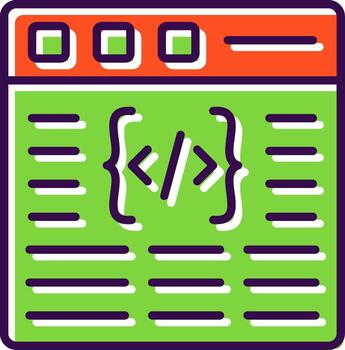 codificación lleno diseño icono vector