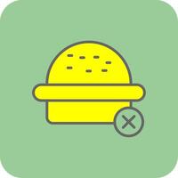 No Burger Filled Yellow Icon vector