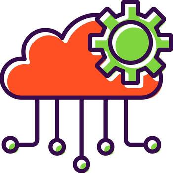nube informática lleno diseño icono vector