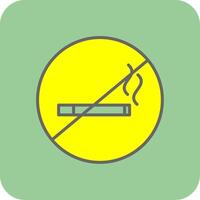 No Smoking Filled Yellow Icon vector