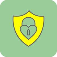 heart lock Filled Yellow Icon vector