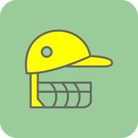 Cricket Helmet Filled Yellow Icon vector