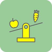 Balanced Diet Filled Yellow Icon vector