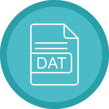 DAT File Format Line Multi Circle Icon vector