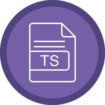 ts archivo formato línea multi circulo icono vector