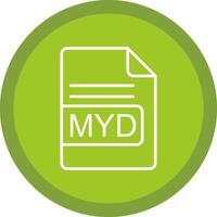 MYD File Format Line Multi Circle Icon vector