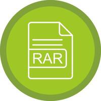 RAR File Format Line Multi Circle Icon vector