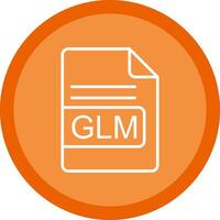 glm archivo formato línea multi circulo icono vector