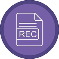 REC File Format Line Multi Circle Icon vector