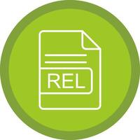 REL File Format Line Multi Circle Icon vector