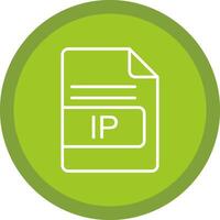 IP File Format Line Multi Circle Icon vector