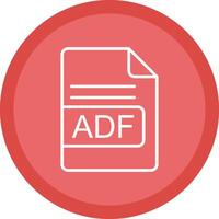 adf archivo formato línea multi circulo icono vector