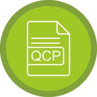 QCP File Format Line Multi Circle Icon vector